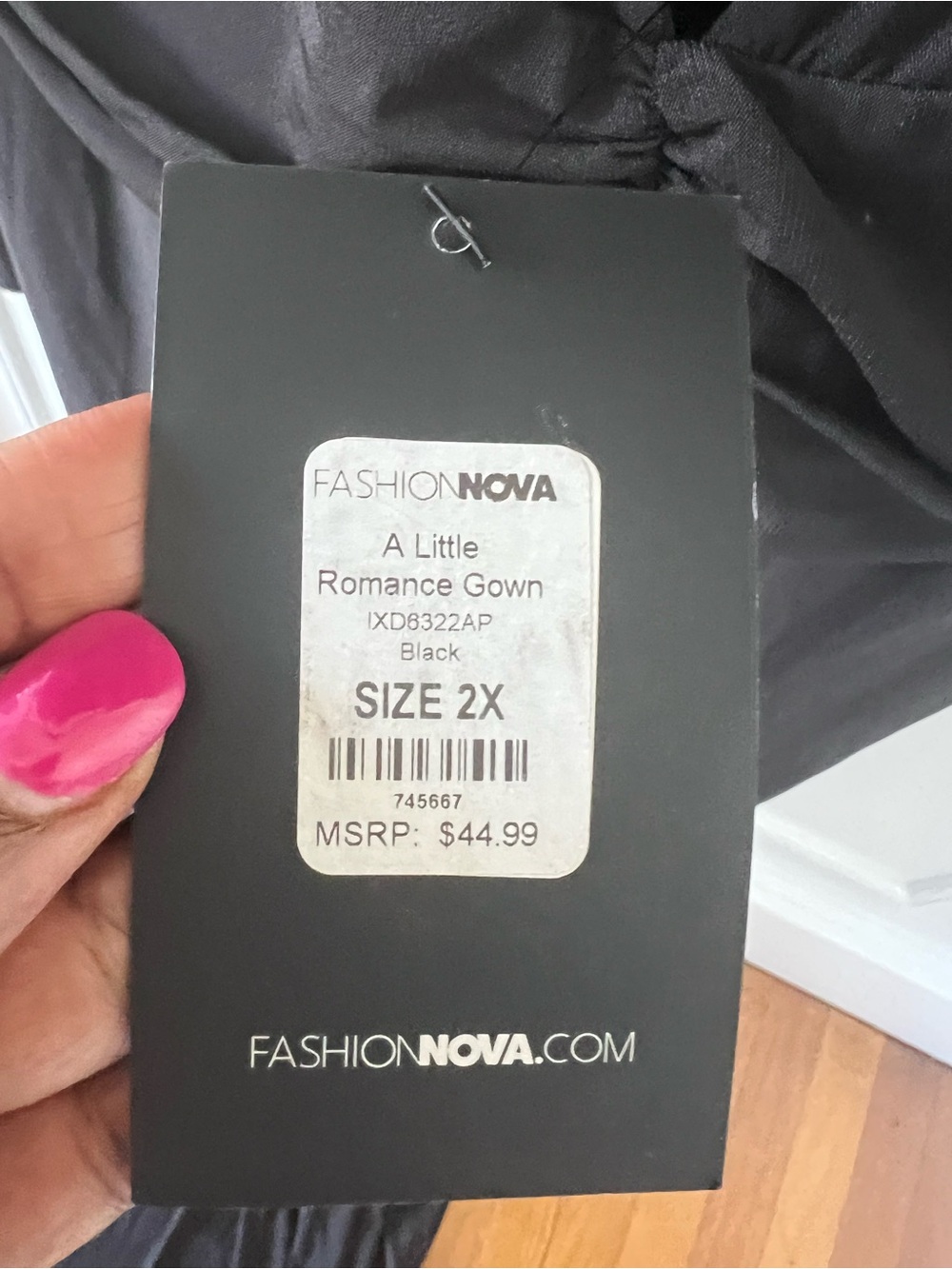 Fashion Nova "A Little Romance" Gown - Black, Size 2X